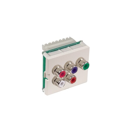 Hubbell Premise Wiring ISTATION MODULE, W/5 RCA, 110, 1.5U, BK,  IMCAR11015BK